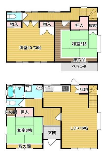 かすみがうら市稲吉南３丁目　中古戸建 間取図・土地図
