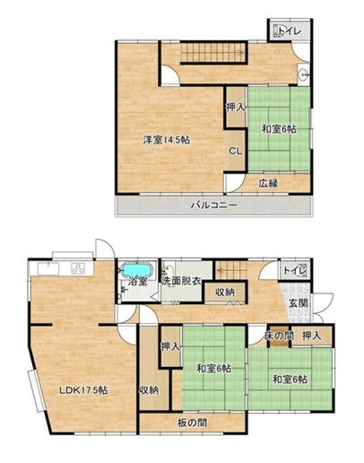 筑西市岡芹　中古戸建 間取図・土地図