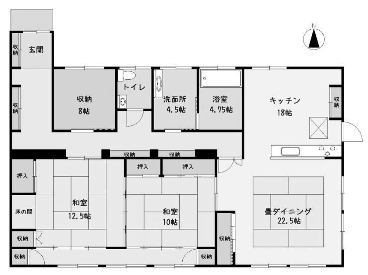 古河市茶屋新田　中古戸建 間取図・土地図