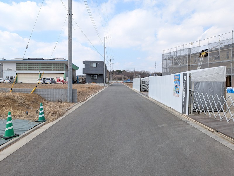 つくば市島名陣場 　分譲地　１号地 現地写真（前面道路含む現地写真）
