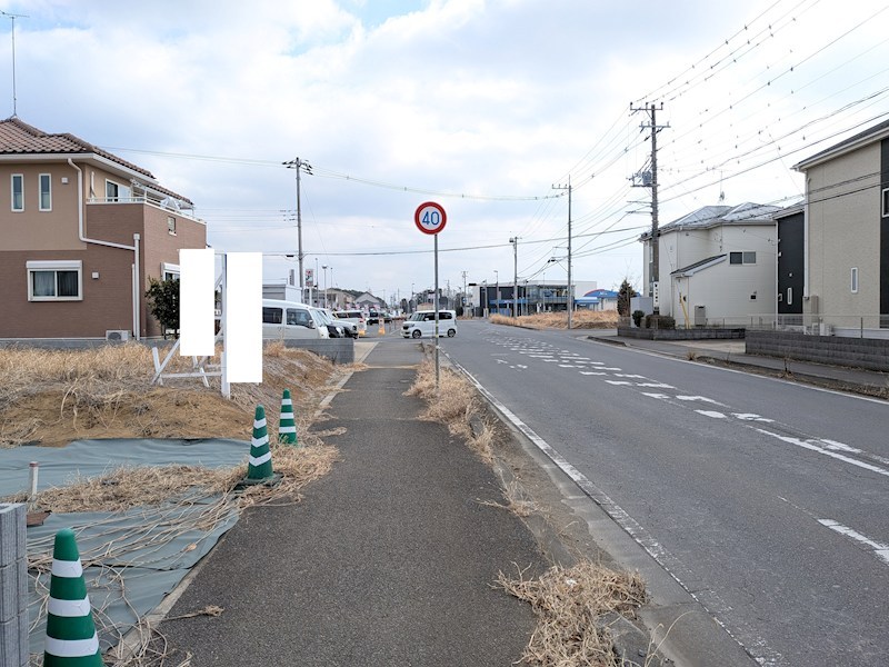 つくば市島名陣場 　分譲地　４号地 現地写真（前面道路含む現地写真）