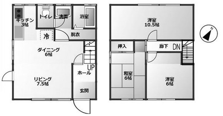 下妻市下妻乙　中古戸建 間取図・土地図
