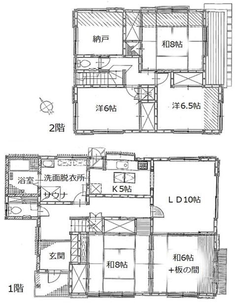 土浦市右籾　中古戸建 間取図・土地図