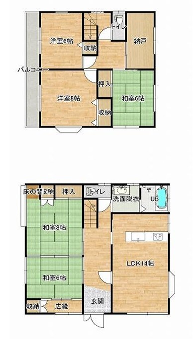 牛久市岡見町　中古戸建 間取図・土地図