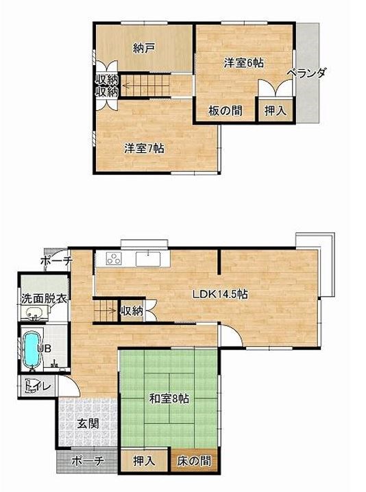 石岡市若松３丁目　中古戸建 間取図・土地図