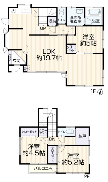 つくば市東光台２丁目　中古戸建 間取図・土地図