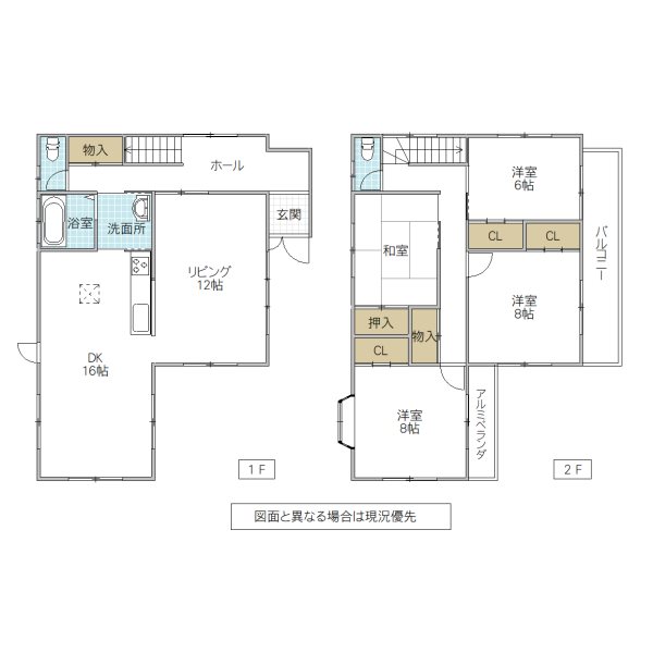 取手市双葉　中古戸建 間取図・土地図