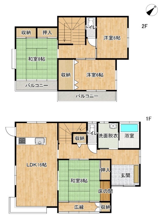 古河市三和　中古戸建 間取図・土地図