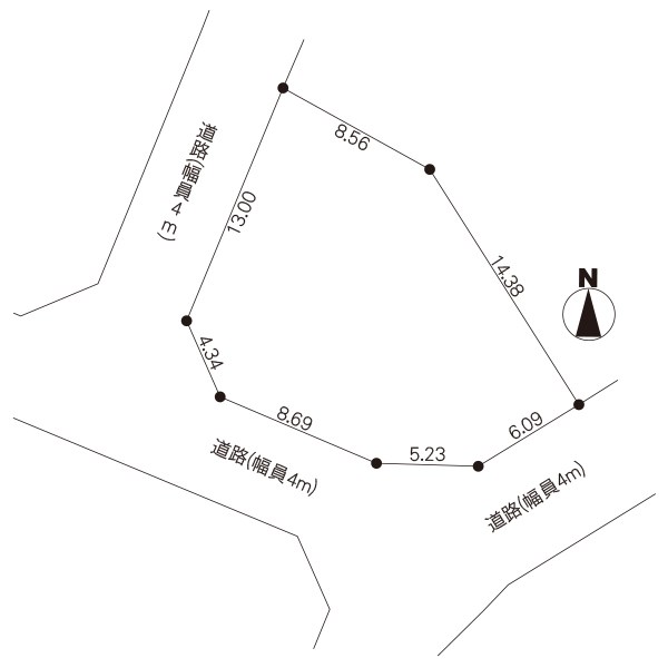ひたちなか市足崎　土地 間取図・土地図