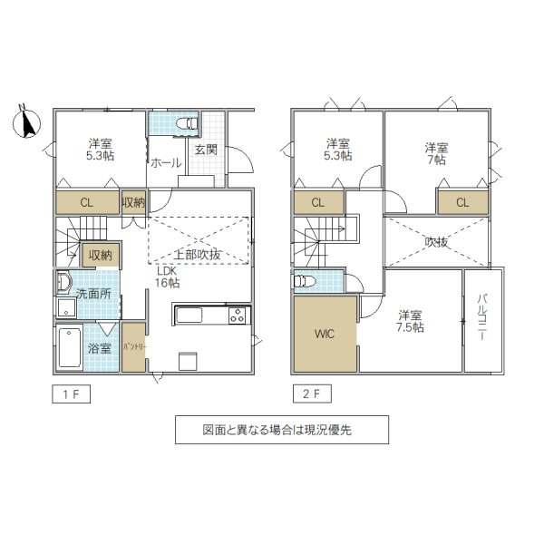 牛久市神谷1丁目　中古戸建 間取図・土地図