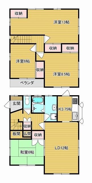 石岡市南台１丁目　中古戸建 間取図・土地図