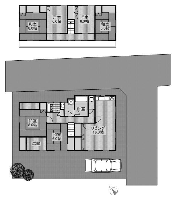 土浦市乙戸　中古戸建 間取図・土地図