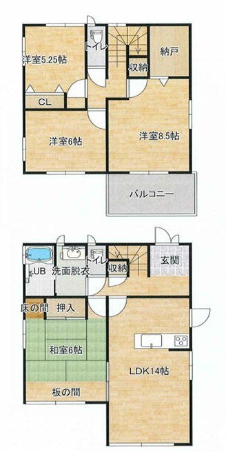 かすみがうら市牛渡　中古戸建 間取図・土地図