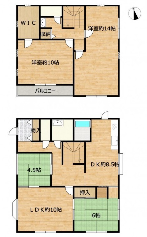 阿見町鈴木　中古戸建 間取図・土地図