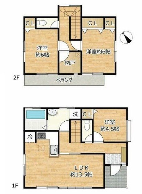 古河市磯部　中古戸建 間取図・土地図