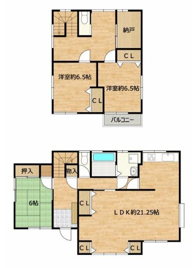 つくば市松栄　中古戸建 間取図・土地図