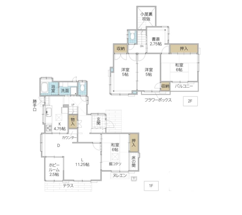 土浦市中村東1丁目　中古戸建 間取図・土地図