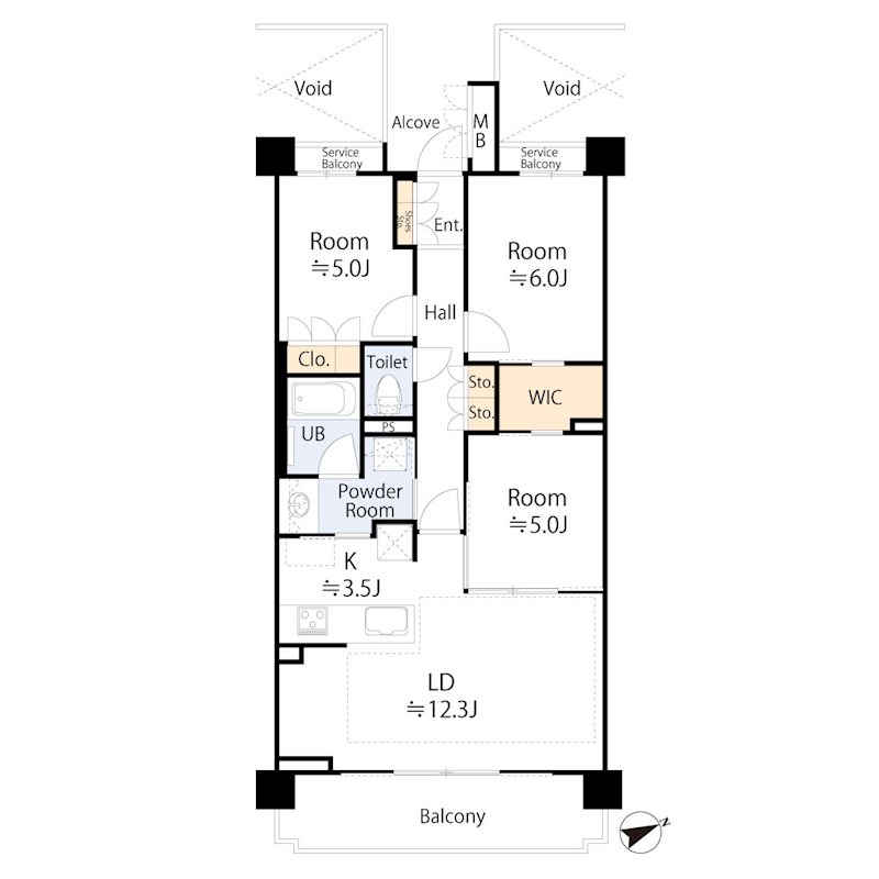 プレミスト菊名 509号室 間取り図