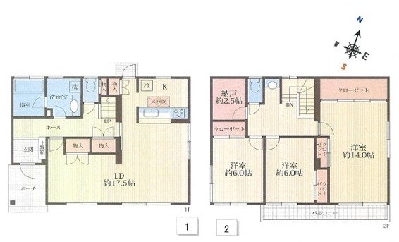 下妻市平沼　中古戸建 間取図・土地図