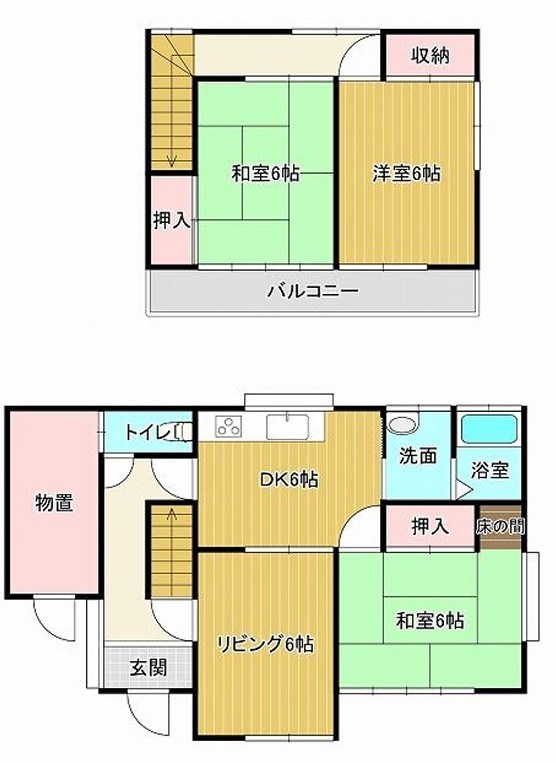 常総市原宿　中古戸建 間取図・土地図