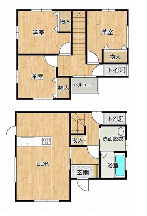 常総市豊田　中古戸建 間取図・土地図