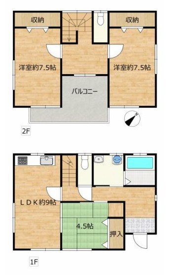 つくばみらい市西ノ台南　中古戸建 間取図・土地図