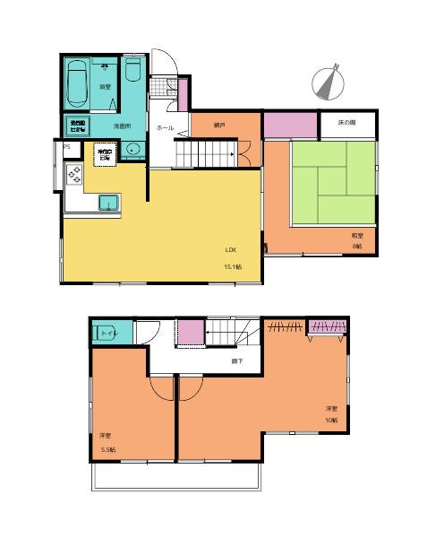 つくば市自由ケ丘　中古戸建 間取図・土地図