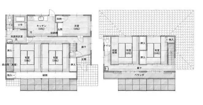 古河市三杉町２丁目　中古戸建 間取図・土地図