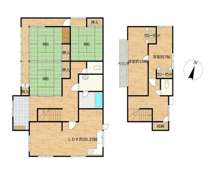 つくば市栗原　中古戸建 間取図・土地図