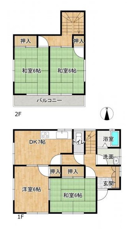 古河市東山田　中古戸建 間取図・土地図