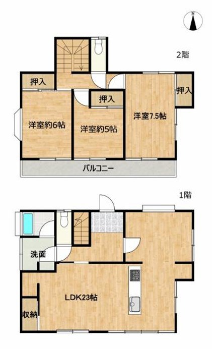 古河市恩名　中古戸建 間取図・土地図