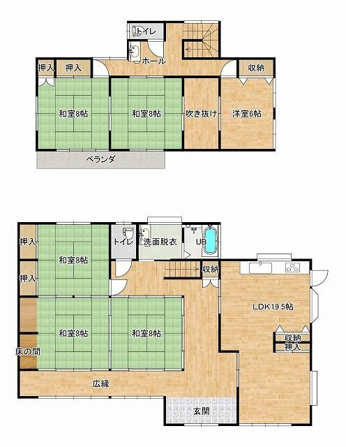 筑西市桑山　中古戸建 間取図・土地図