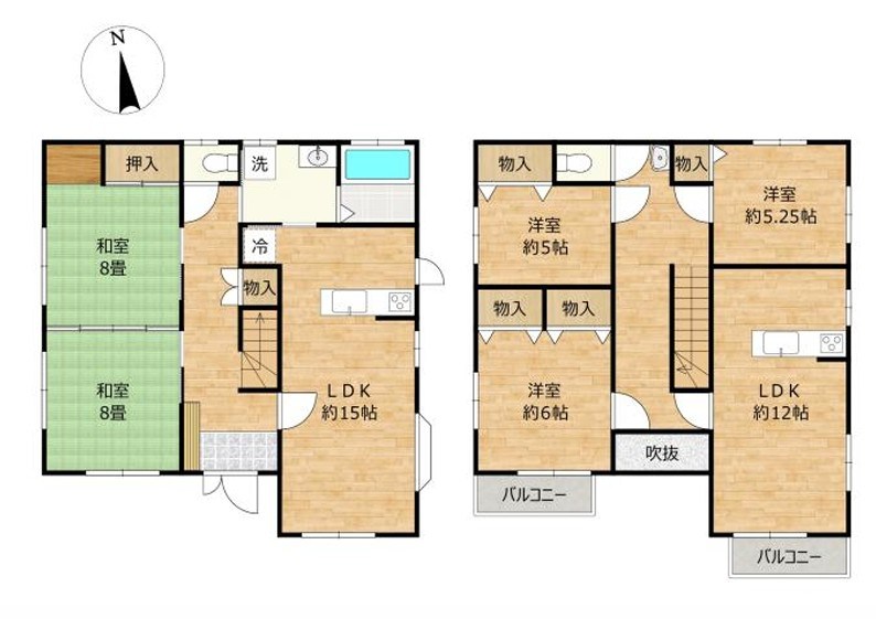 石岡市石岡　中古戸建 間取図・土地図