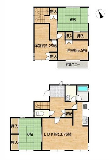 阿見町実穀　中古戸建 間取図・土地図
