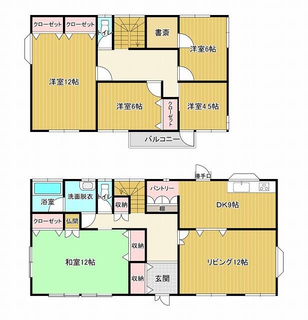 筑西市みどり町１丁目　中古戸建 間取図・土地図