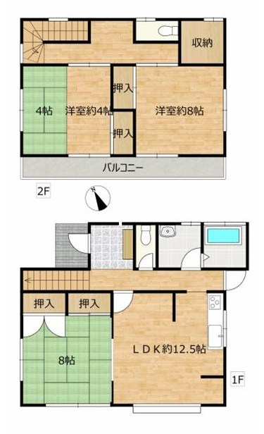 龍ケ崎市平台１丁目　中古戸建 間取図・土地図