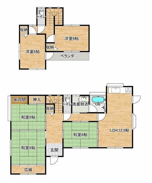下妻市江　中古戸建 間取図・土地図