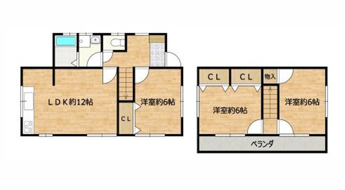 つくば市高見原３丁目　中古戸建 間取図・土地図