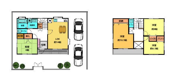 取手市米田　中古戸建 間取図・土地図