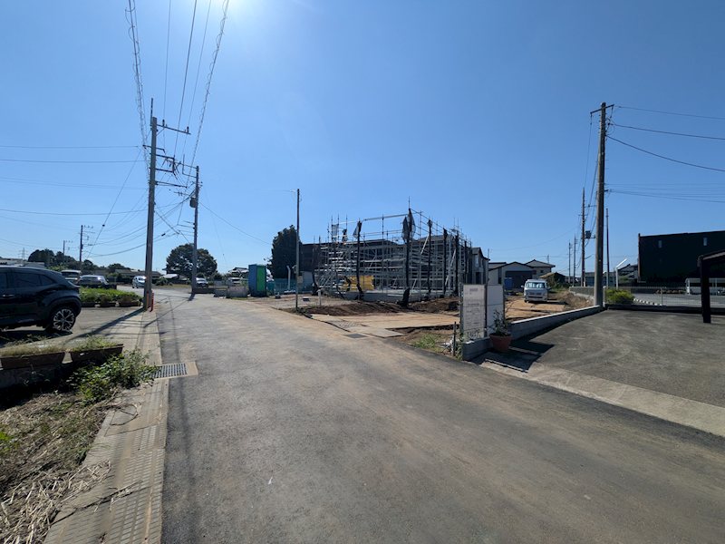 つくば市要元猿壁　新築戸建４期　１号棟 現地写真（前面道路含む現地写真）