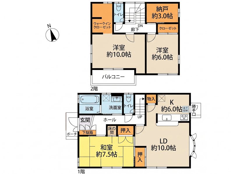 つくば市山中　中古戸建 間取図・土地図
