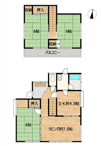 阿見町若栗　中古戸建 間取図・土地図