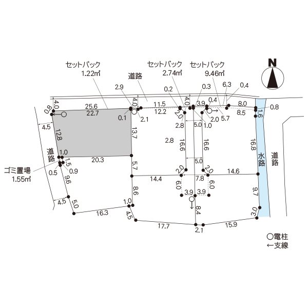 つくば市上境　Ａ区画 間取図・土地図