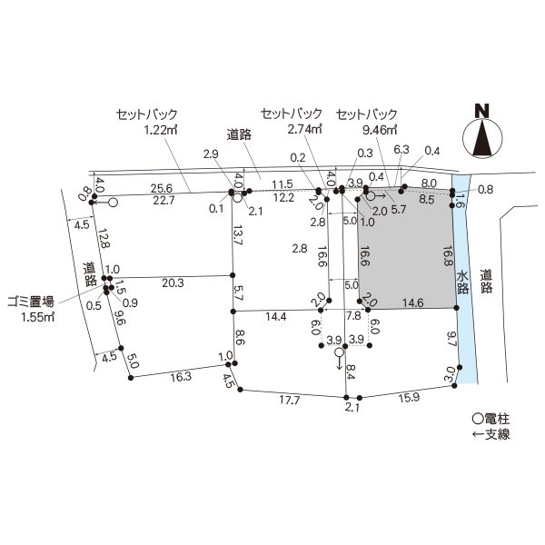 つくば市上境　Ｅ区画 間取図・土地図