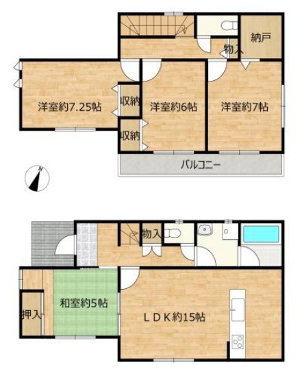 牛久市さくら台３丁目　中古戸建 間取図・土地図