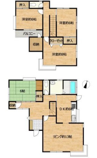 つくば市宝陽台　中古戸建 間取図・土地図