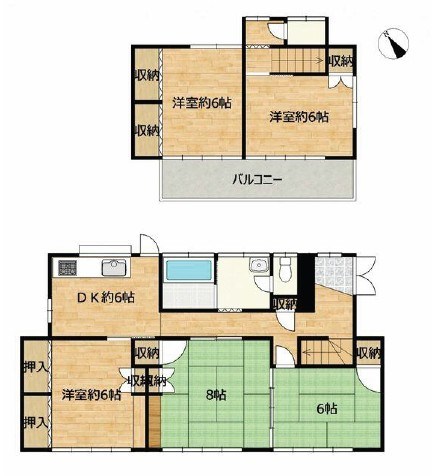 土浦市真鍋４丁目　中古戸建 間取図・土地図