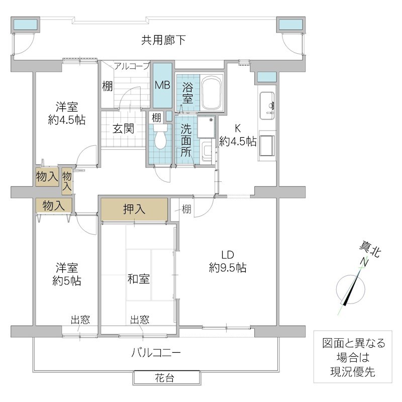 パークヒルつくば吾妻３号棟 間取図・土地図