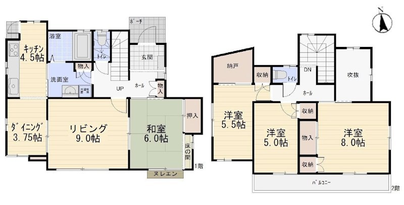 守谷市みずき野３丁目　中古戸建 間取図・土地図