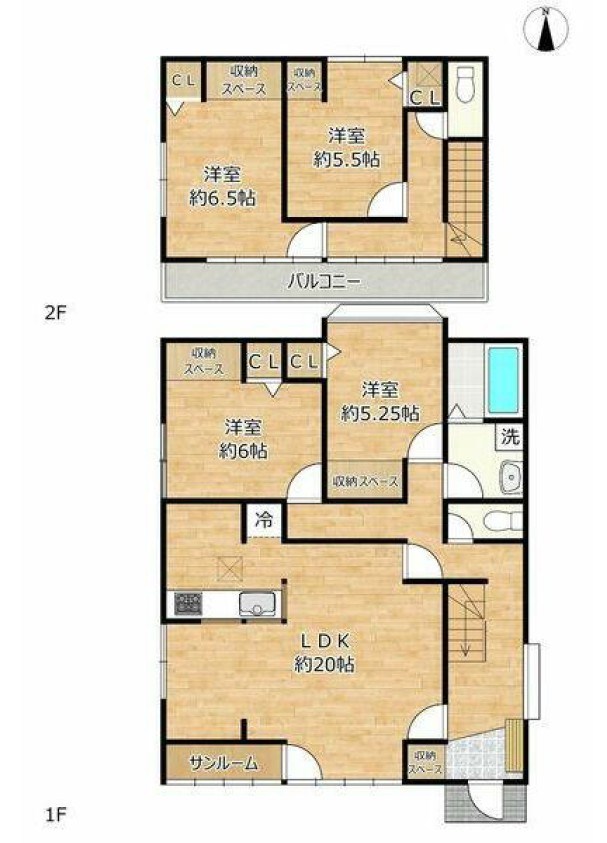 古河市茶屋新田　中古戸建 間取図・土地図